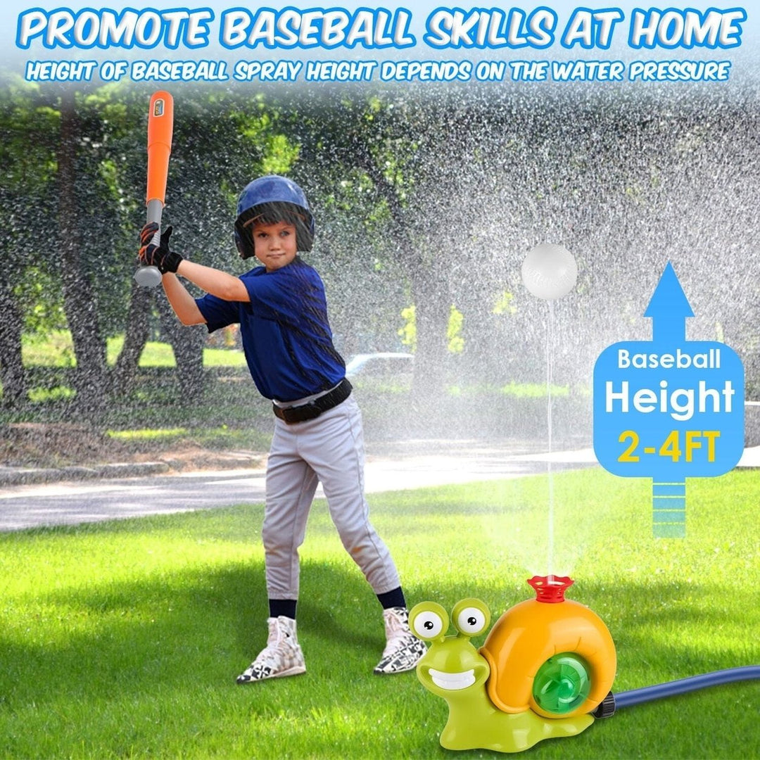 2-in-1 Snail Water Sprinkler Baseball Toy with 2 Sprinkler Nozzles Image 4