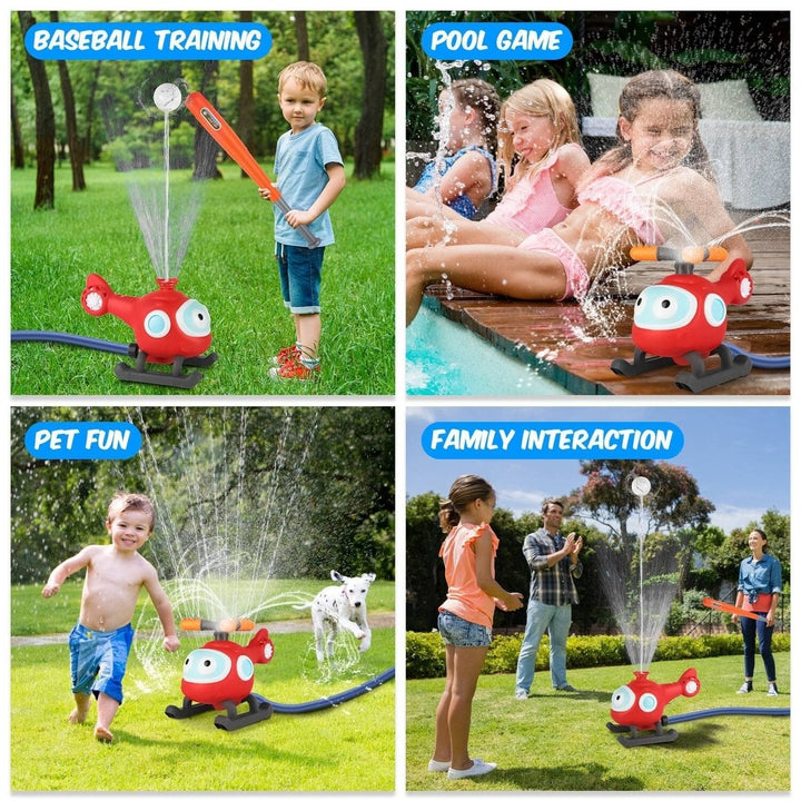 2-in-1 Water Sprinkler Baseball Helicopter Toy Image 9