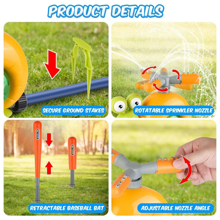 2-in-1 Snail Water Sprinkler Baseball Toy with 2 Sprinkler Nozzles Image 11