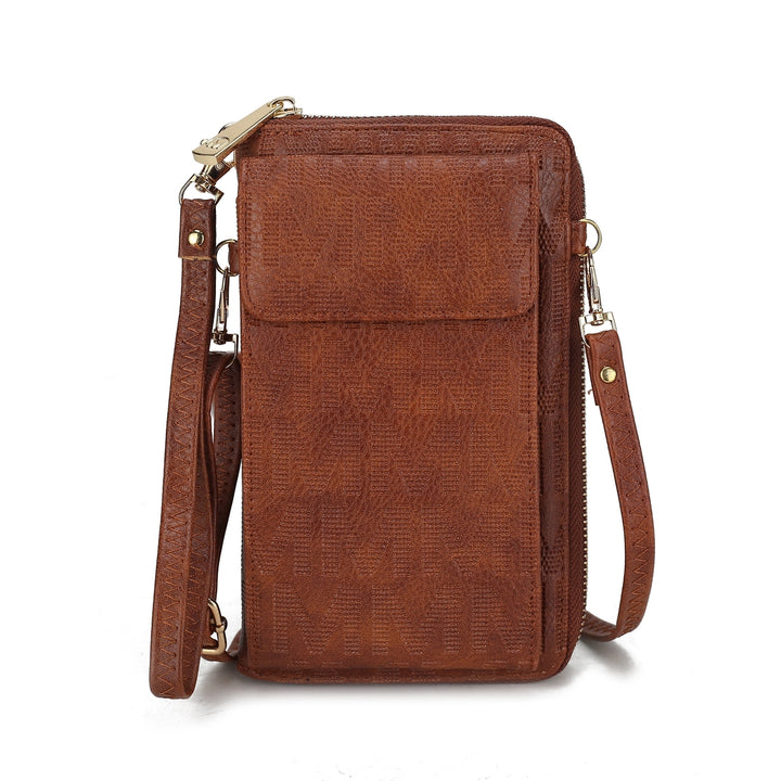 MKFCollection Caddy Signature Phone Crossbody - Vegan Leather Designer Handbag Image 12