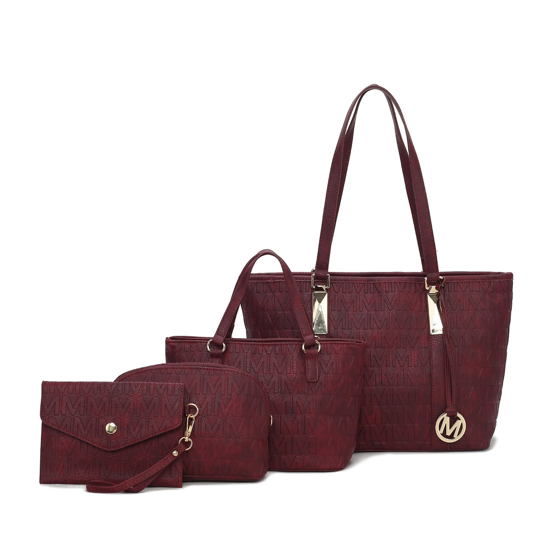 MKFCollection Arya Signature Tote and Set - Vegan Leather Designer Handbag Image 4