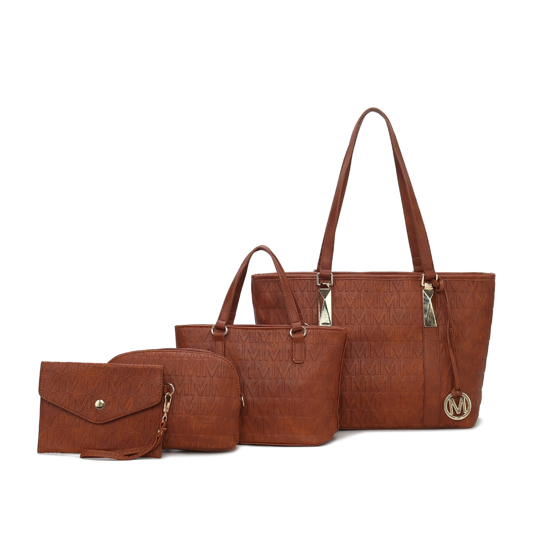 MKFCollection Arya Signature Tote and Set - Vegan Leather Designer Handbag Image 4