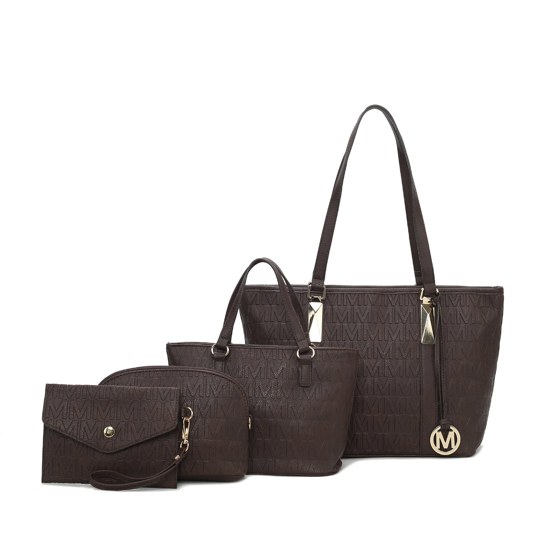 MKFCollection Arya Signature Tote and Set - Vegan Leather Designer Handbag Image 6