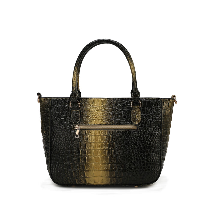 MKFCollection Aphelia Croc-Embossed Handbag - Vegan Leather Designer Handbag Image 4