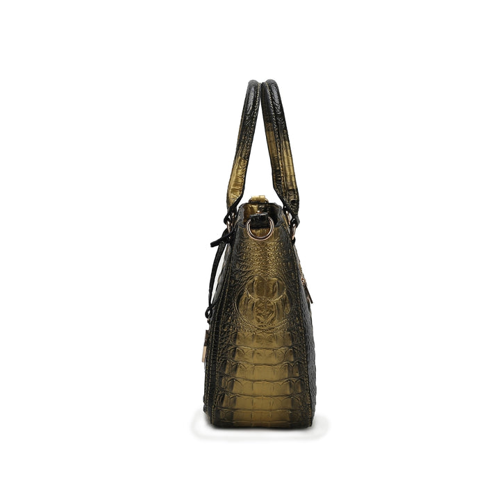 MKFCollection Aphelia Croc-Embossed Handbag - Vegan Leather Designer Handbag Image 4