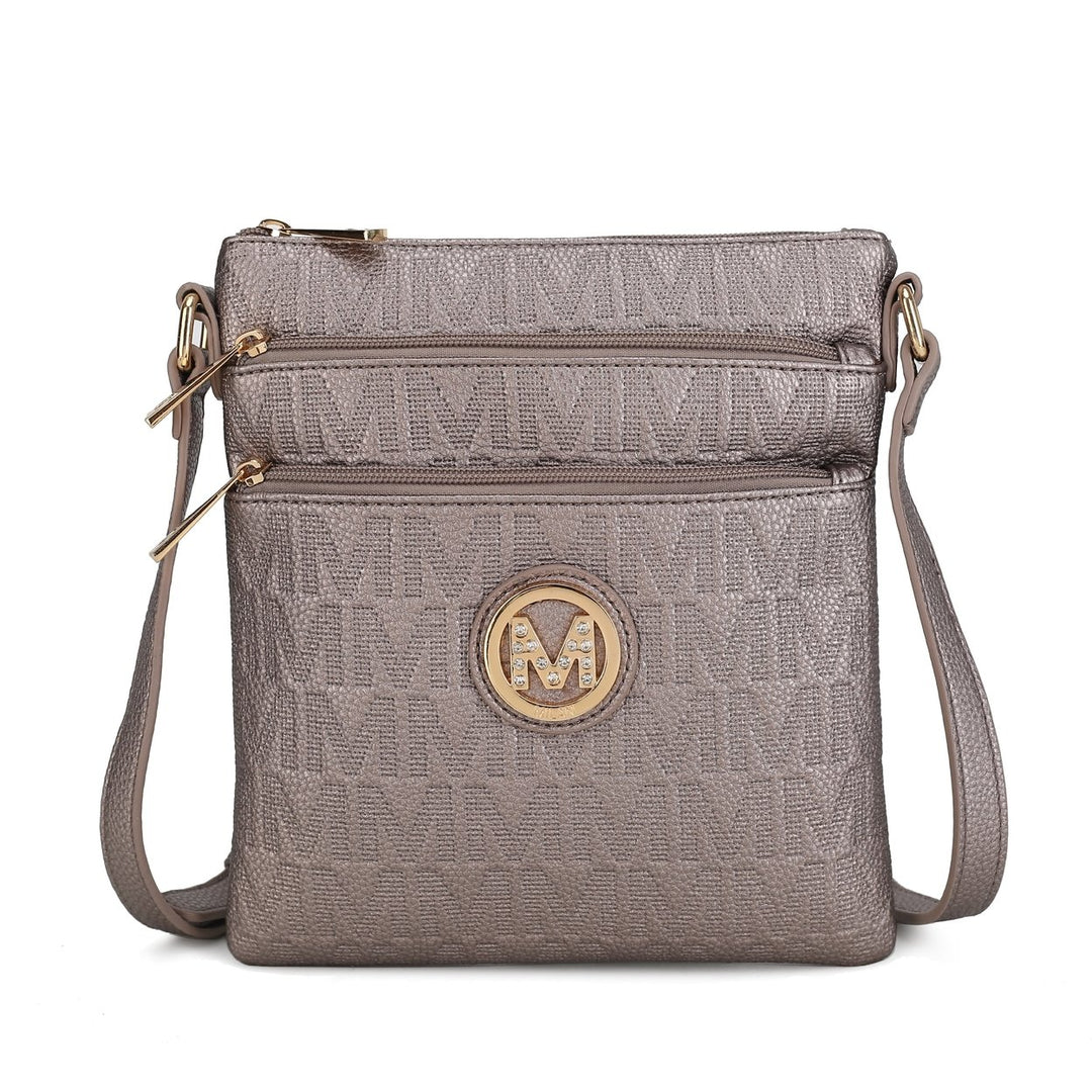 MKFCollection Lennit Signature Crossbody Bag - Vegan Leather Designer Handbag Image 7