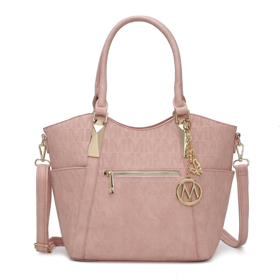 MKFCollection Hazel Signature Tote Bag - Vegan Leather Designer Handbag Image 1