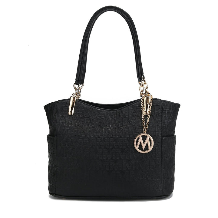 MKFCollection Malika Signature Shoulder Bag - Vegan Leather Designer Handbag Image 2