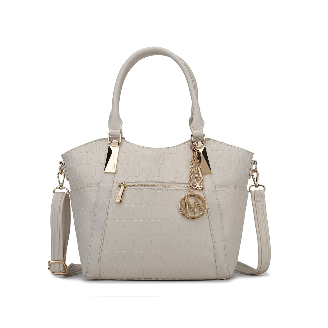 MKFCollection Lucy Signature Tote Bag - Vegan Leather Designer Handbag Image 2