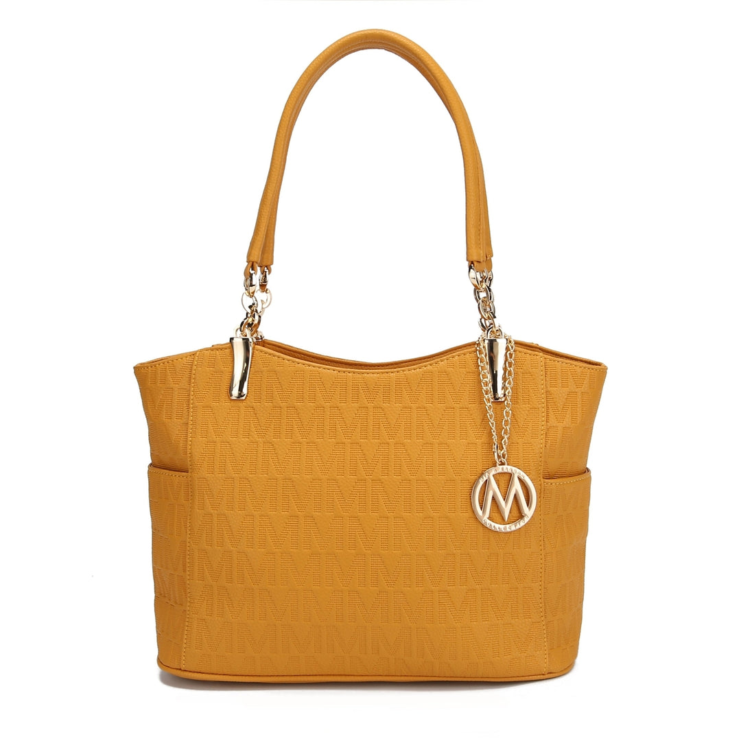 MKFCollection Malika Signature Shoulder Bag - Vegan Leather Designer Handbag Image 4