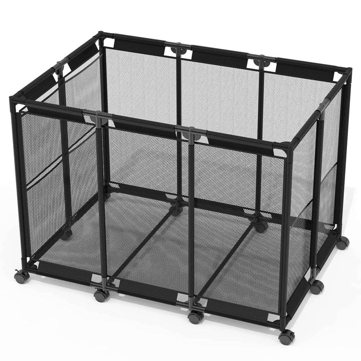 210 Gallon Pool Storage Bin Organizer Rolling Mesh Storage Basket with Lockable Wheels Image 3