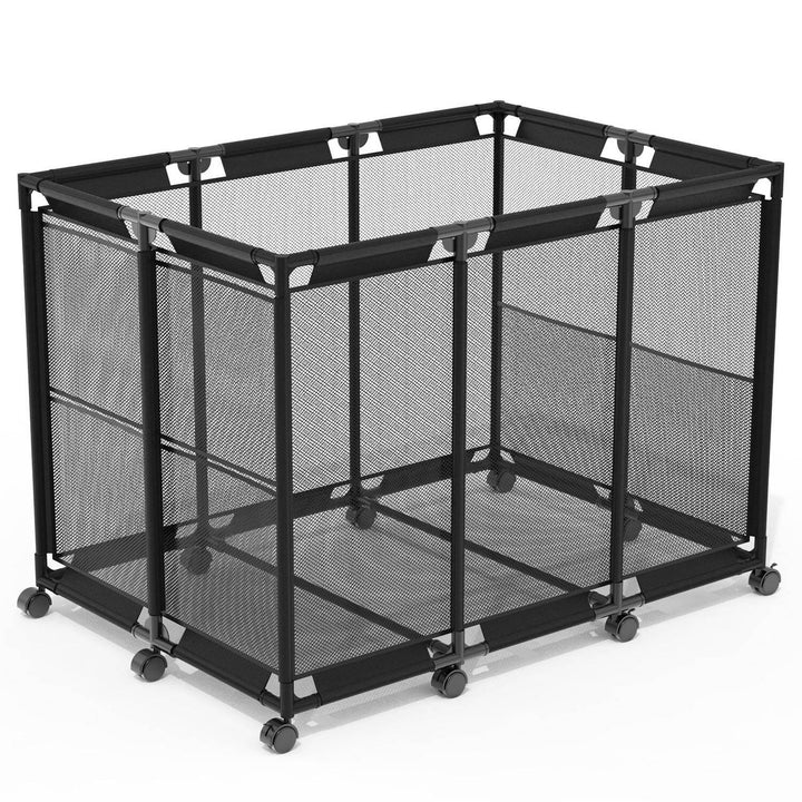 210 Gallon Pool Storage Bin Organizer Rolling Mesh Storage Basket with Lockable Wheels Image 4