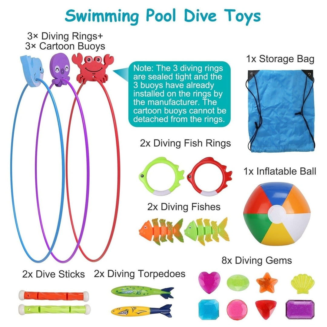 24-Pieces: Diving Toys Swimming Pool for Aged 3+ Years Old Image 4