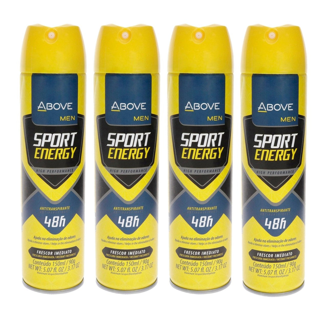 Above 48 Hours Sport Energy Antiperspirant Deodorant by Above for Men - 3.17 oz Deodorant Spray - Pack of 4 Image 1