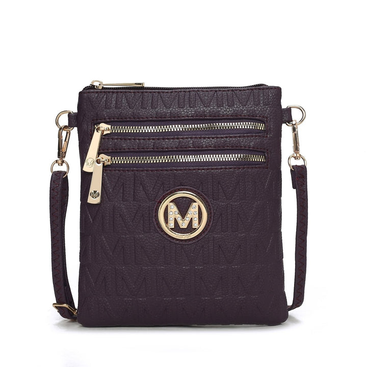 MKFCollection Scarlett Signature Crossbody Bag - Vegan Leather Designer Handbag Image 1