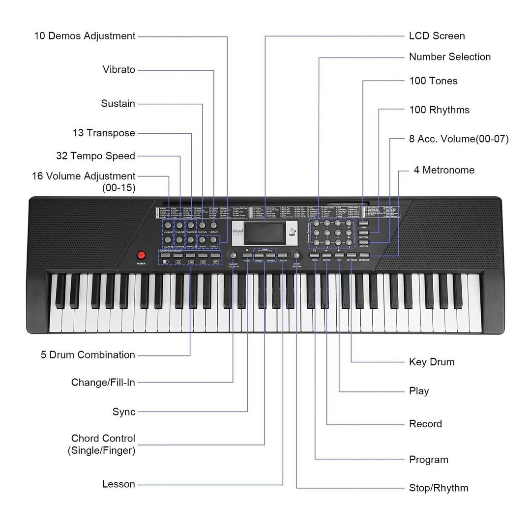 61 Keys Digital Music Keyboard Electronic Piano Image 4