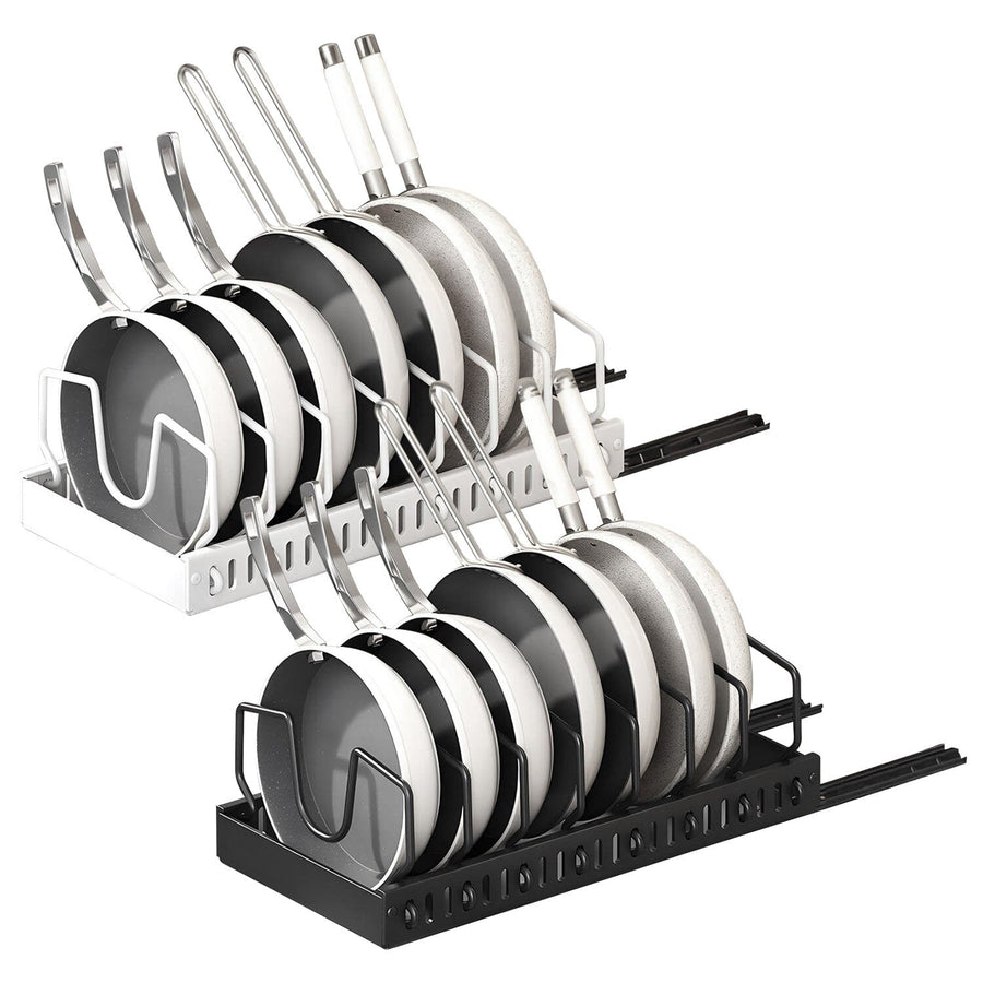 Pull Out Pots and Pans Organizer with 8 Adjustable Dividers Image 1