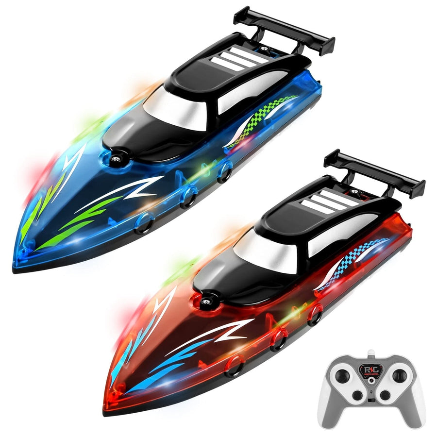 RC Boat with Colorful LED Light 10KM/H Image 1