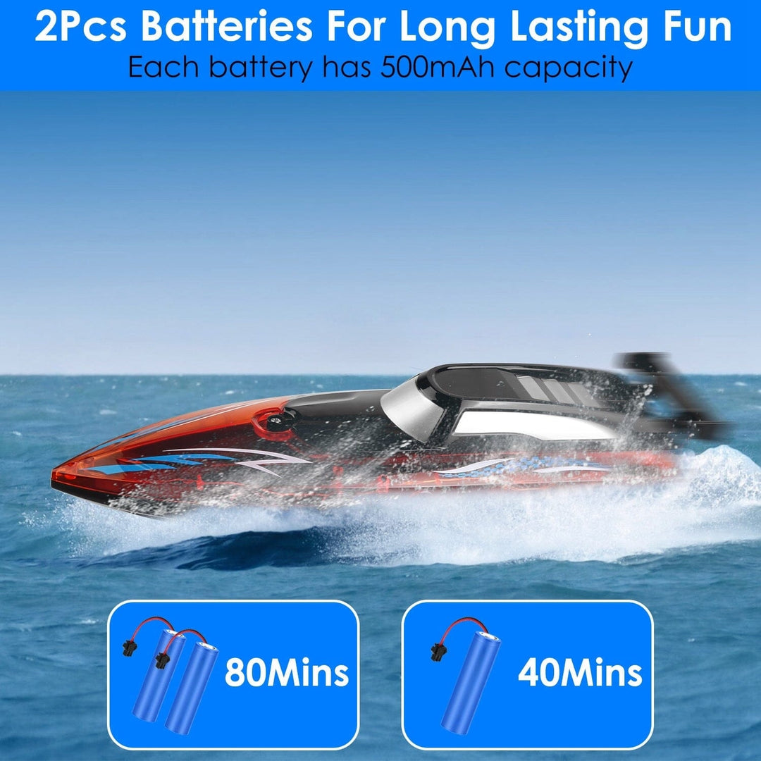 RC Boat with Colorful LED Light 10KM/H Image 4