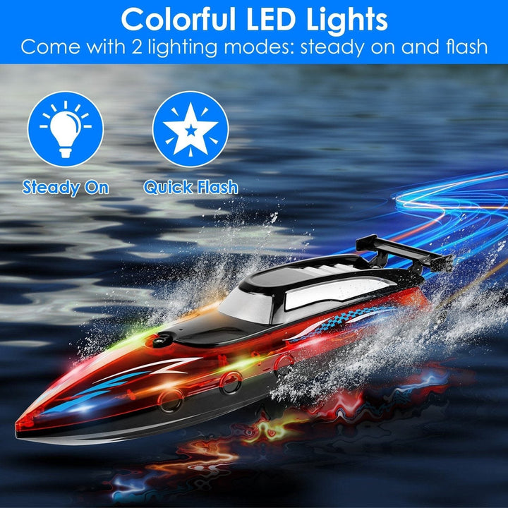 RC Boat with Colorful LED Light 10KM/H Image 6