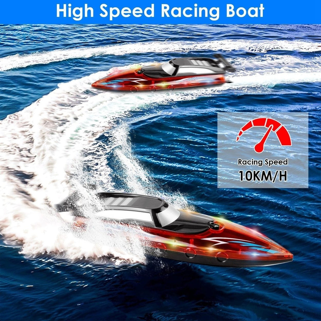 RC Boat with Colorful LED Light 10KM/H Image 7