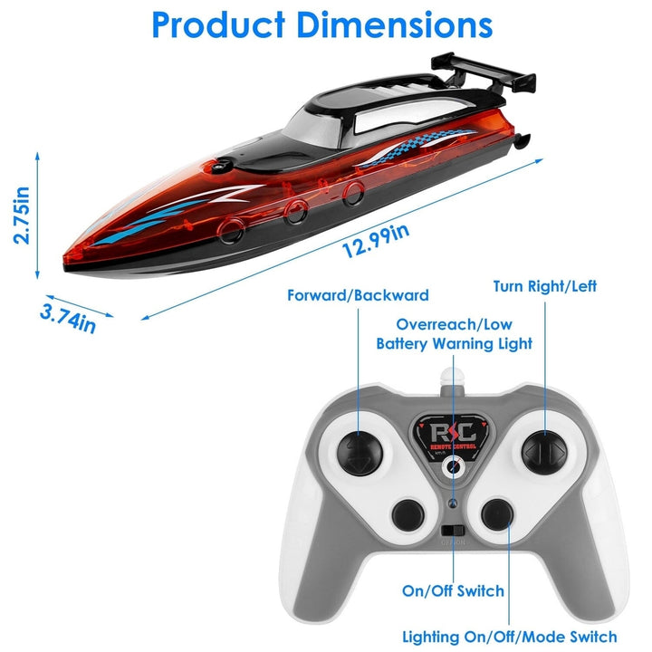 RC Boat with Colorful LED Light 10KM/H Image 11