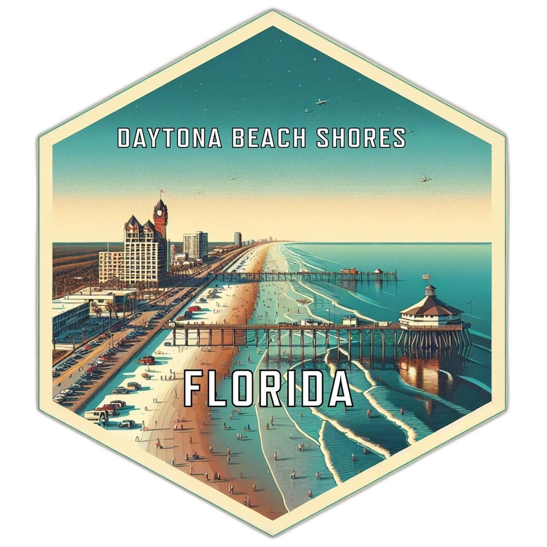 Daytona Beach Shores Florida Travel Destination Souvenir Vinyl Decal Sticker Image 1