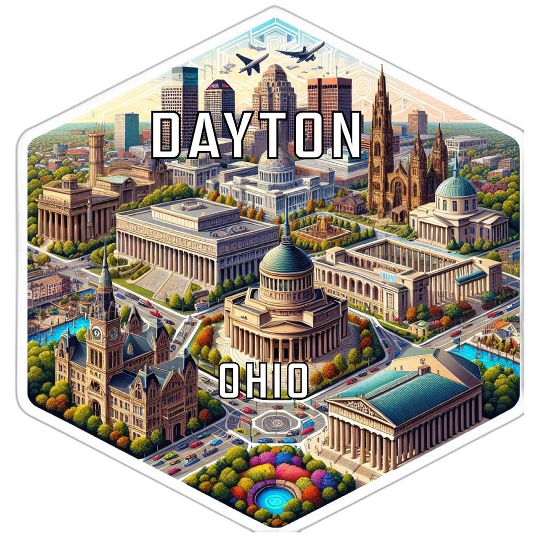 Dayton Ohio Travel Destination Souvenir Vinyl Decal Sticker Image 1