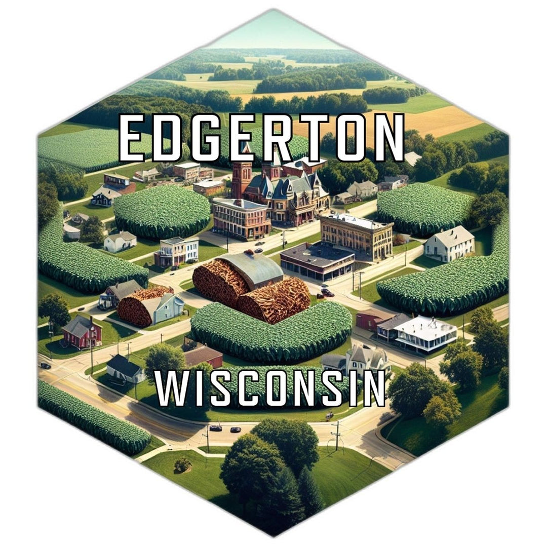 Edgerton Wisconsin Travel Destination Souvenir Vinyl Decal Sticker Image 1