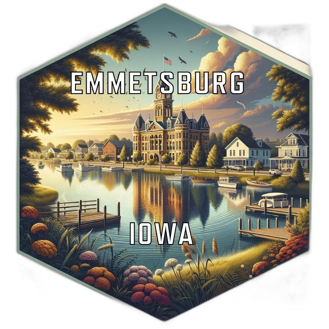 Emmetsburg Iowa Travel Destination Souvenir Vinyl Decal Sticker Image 1