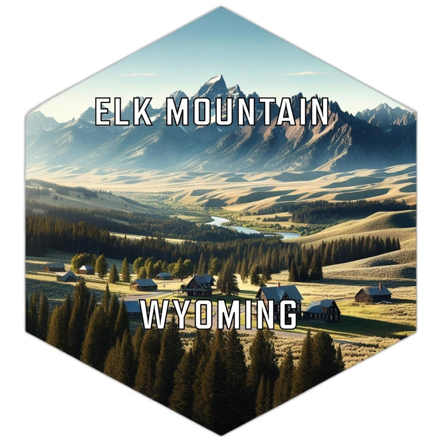 Elk Mountain Wyoming Travel Destination Souvenir Vinyl Decal Sticker Image 1