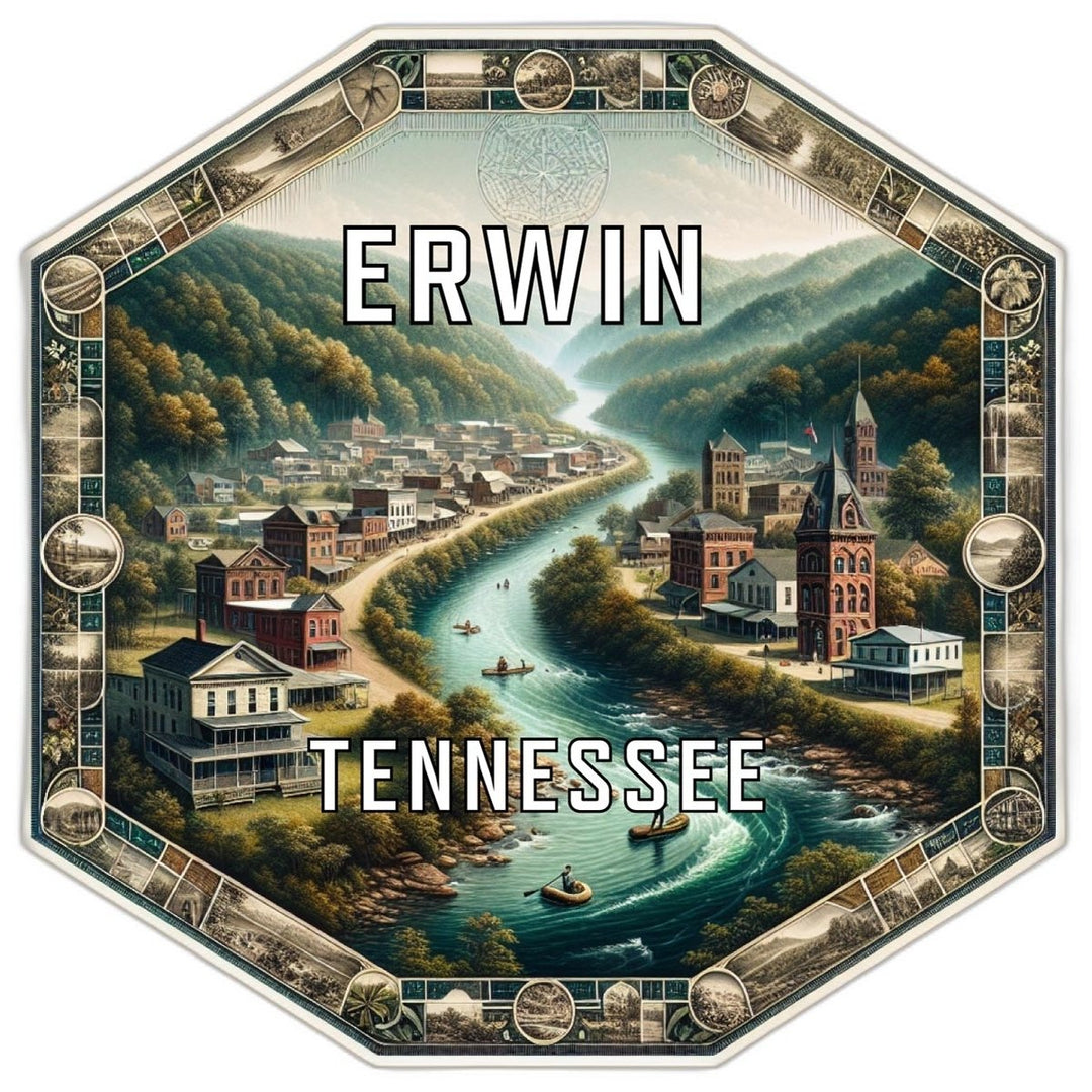 Erwin Tennessee Travel Destination Souvenir Vinyl Decal Sticker Image 1