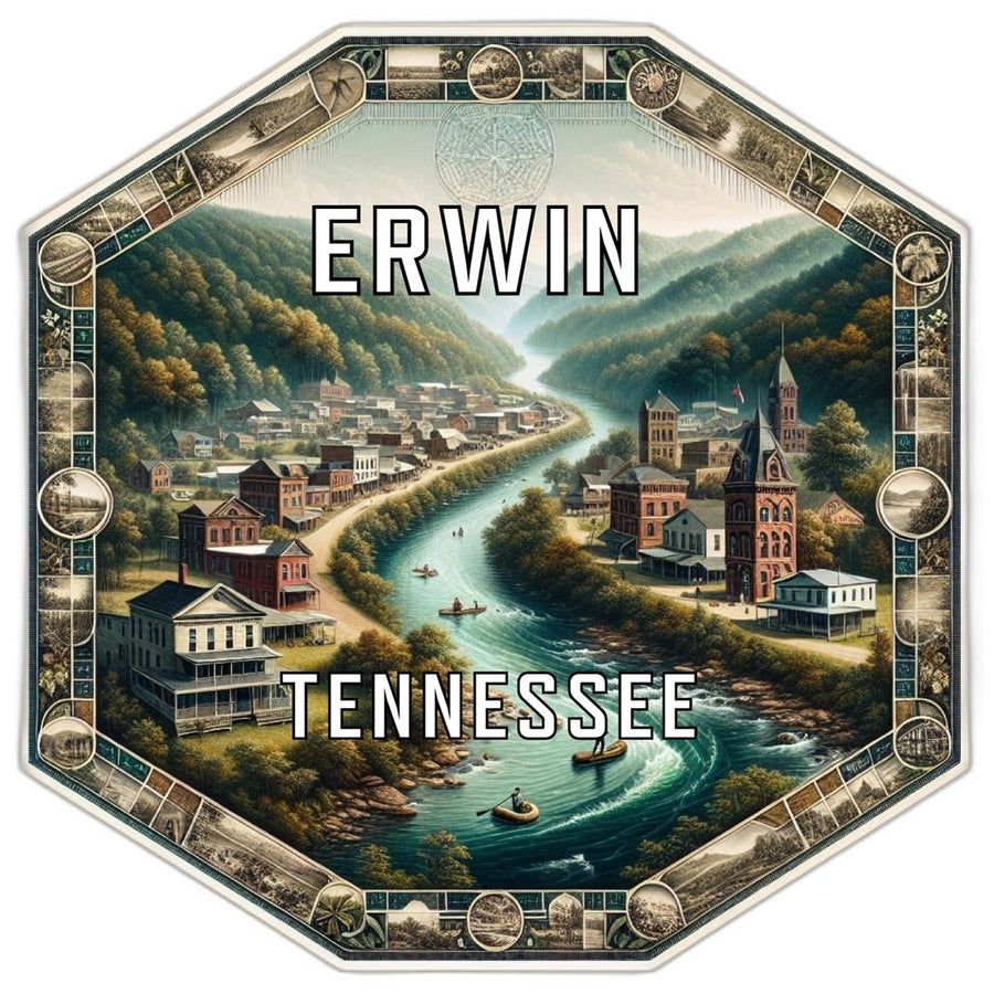 Erwin Tennessee Travel Destination Souvenir Vinyl Decal Sticker Image 1