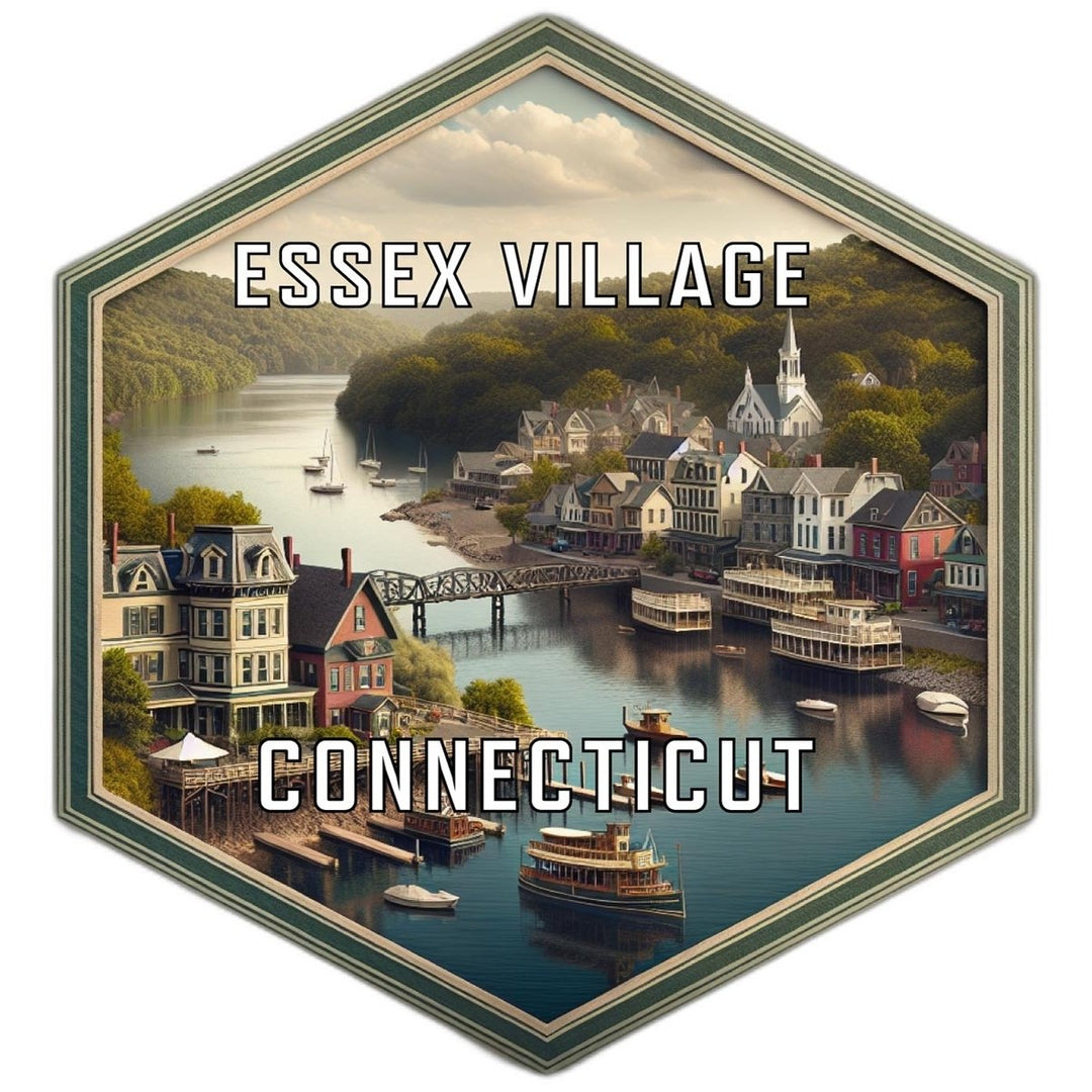 Essex Village Connecticut Travel Destination Souvenir Vinyl Decal Sticker Image 1