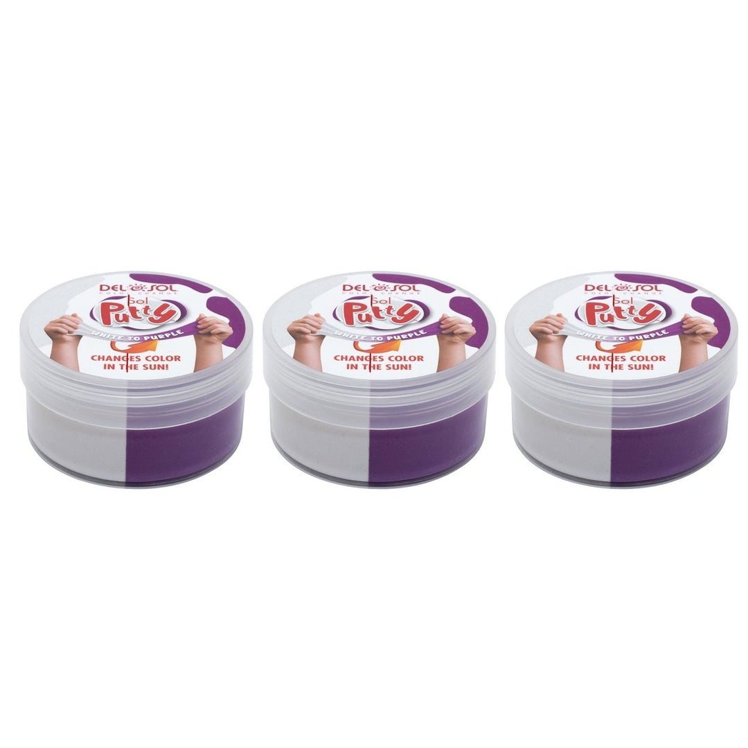 DelSol Color-Changing Sol Putty - White to Purple by DelSol for Unisex - 1 Pc Putty - Pack of 3 Image 1