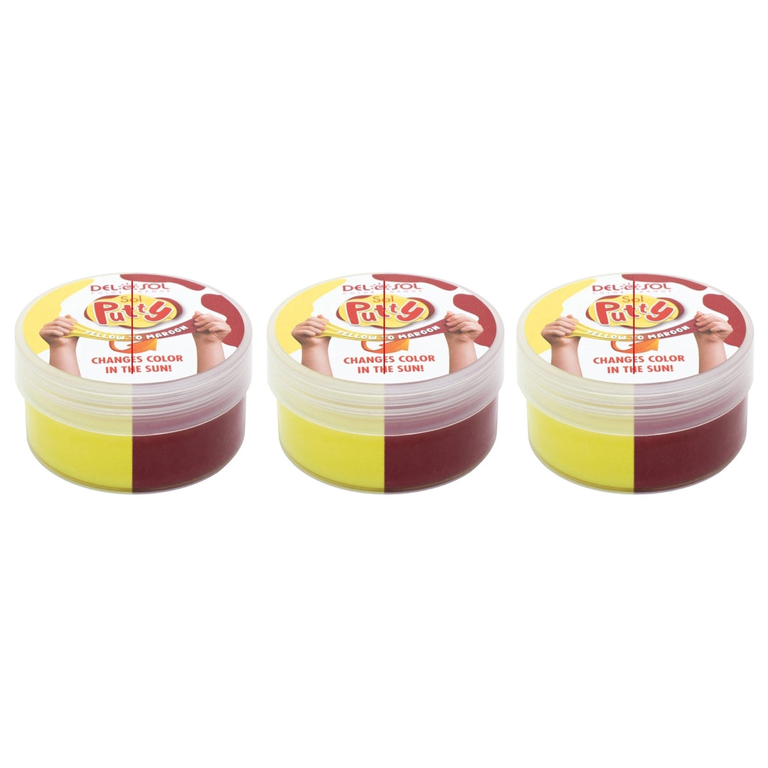 DelSol Color-Changing Sol Putty - Yellow to Red by DelSol for Unisex - 1 Pc Putty - Pack of 3 Image 1