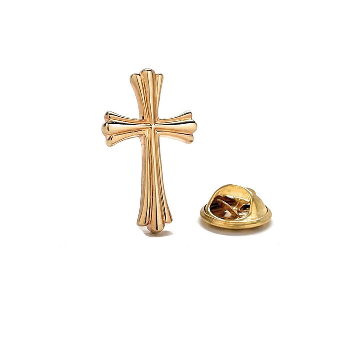 Gold Cross Pin Christian Gifts Cross Lapel Pin Religious Gifts Pin Catholic Gifts Pin Priest Cross Gifts for Men Pastor Image 1