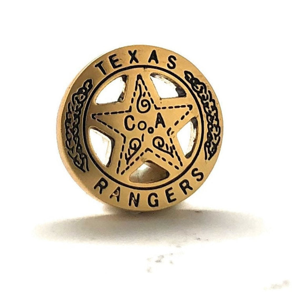 Gold Texas Rangers Lapel Pin Law Enforcement Retirement Gift Old West Cowboys Enamel Pin Detective Pin Jacket Pin Image 2