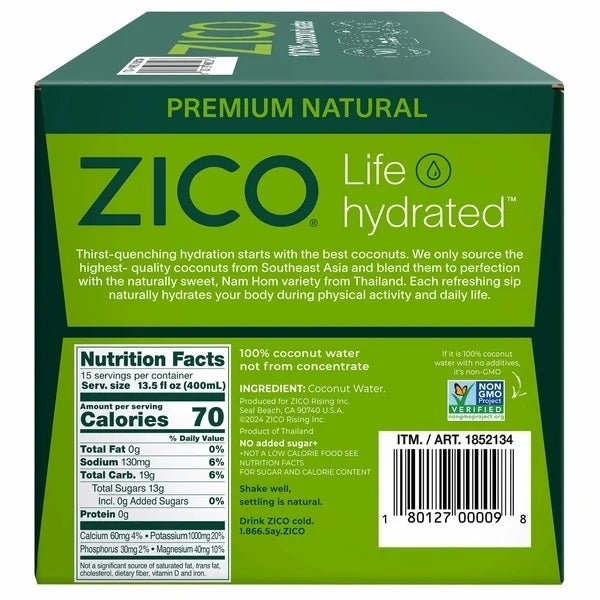 Zico 100% Coconut Water 13.5 Ounce (Pack of 15) Image 3