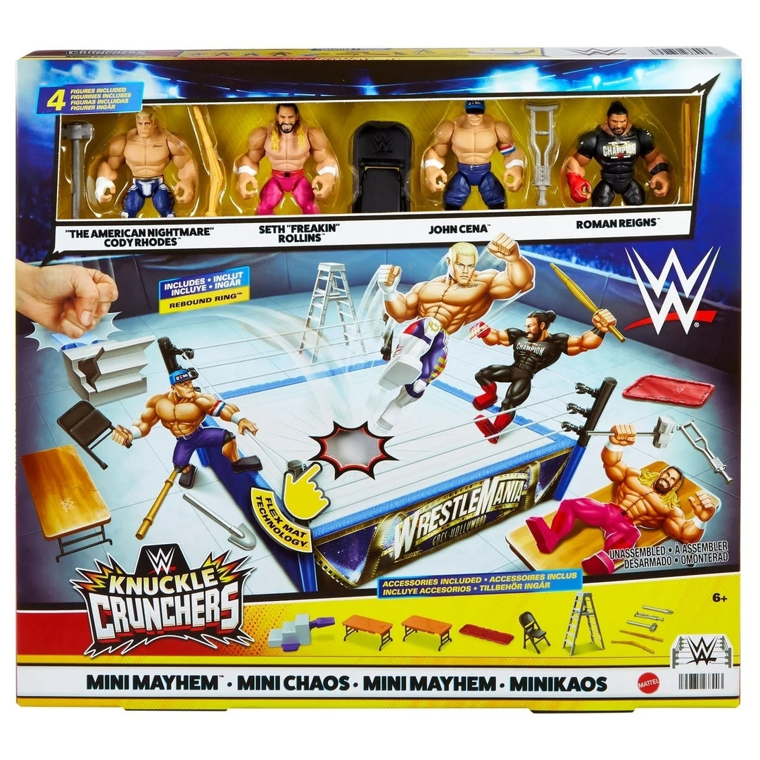 WWE Knuckle Crunchers Mini Mayhem Ring Bundle Image 1