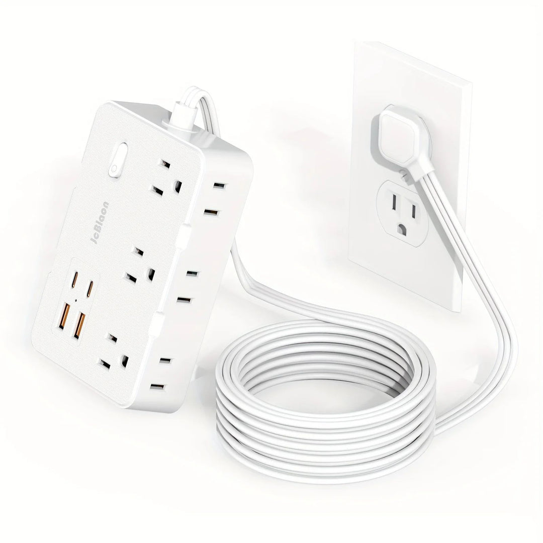 Ultra Thin Extension Cord with 4 USB Ports 6 Outlet Surge Protector Power Strip Image 7