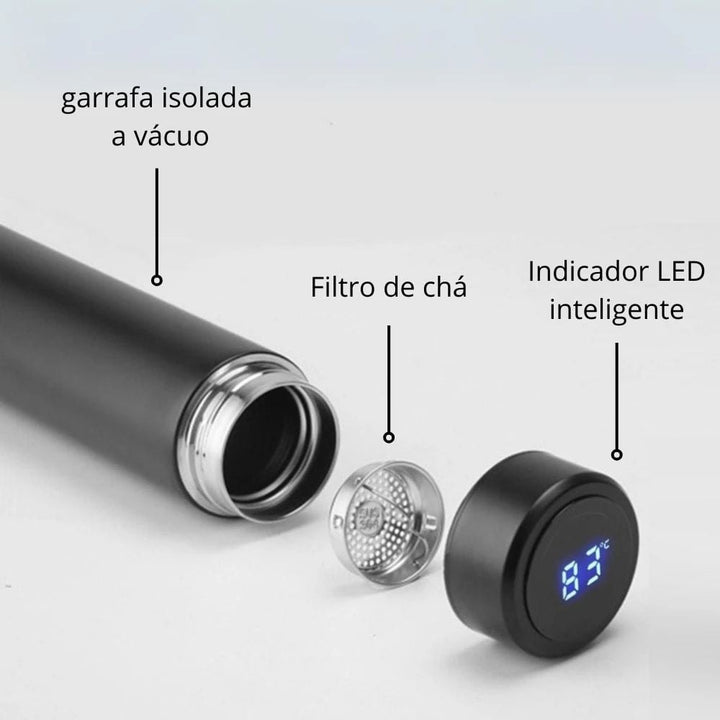 Garrafa T rmica 500ml com Display Digital e Suporte de Ch  Prova de Vazamentos Image 3