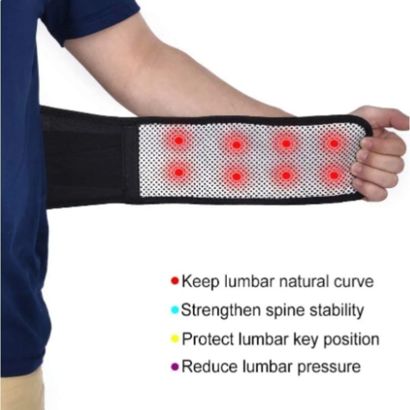 Waist Belt Tourmaline Self-heating Magnetic Therapy Lumbar Waist Brace for Men Women Gym Sports Support Back Relieve Image 2