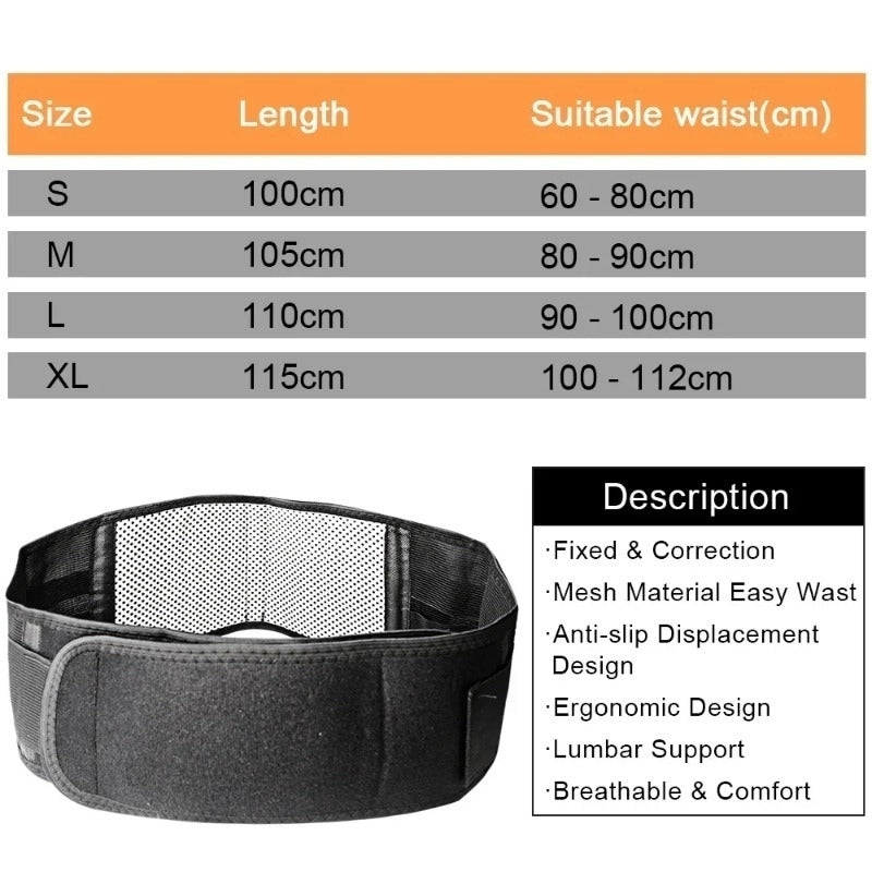 Waist Belt Tourmaline Self-heating Magnetic Therapy Lumbar Waist Brace for Men Women Gym Sports Support Back Relieve Image 6