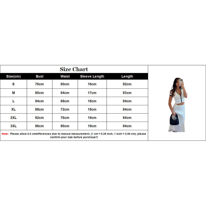 2024 Summer Plus Size Women s White Pleated Skirt and V-Neck Crop Top Set Image 6