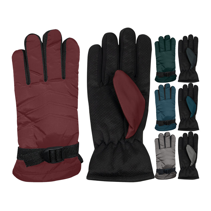 3-Pairs of Randomly Selected Womens Winter Warm Ultra-Soft Adjustable Ski Gloves Image 1