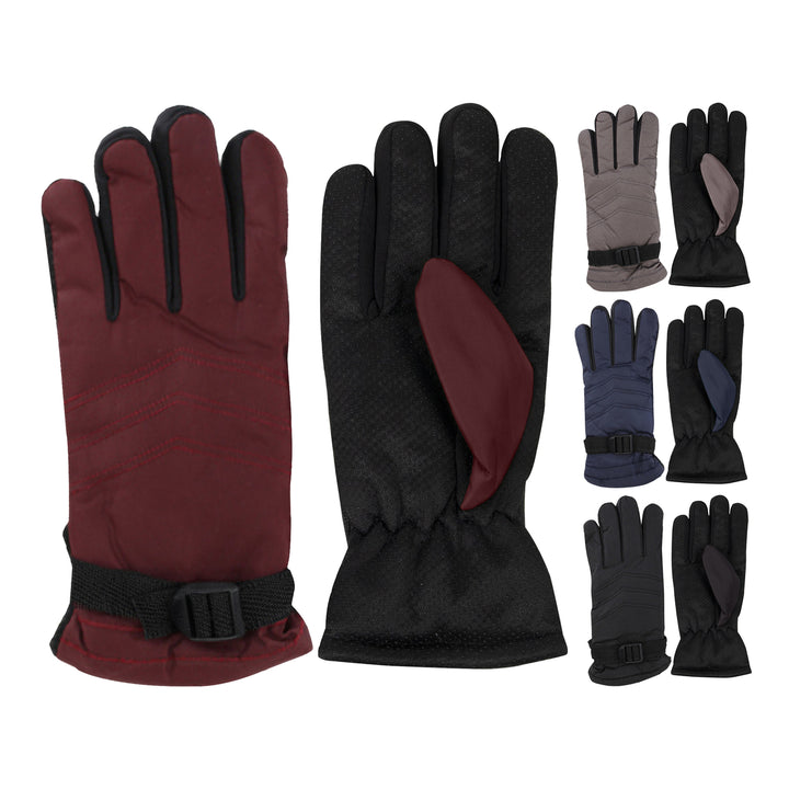 3-Pairs of Randomly Selected Womens Winter Warm Ultra-Soft Adjustable Ski Gloves Image 2