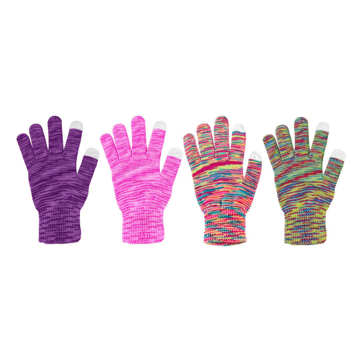 1-Pair Womens Winter Warm Ultra- Soft Stylish Multi-Tone Touchscreen Gloves Image 4