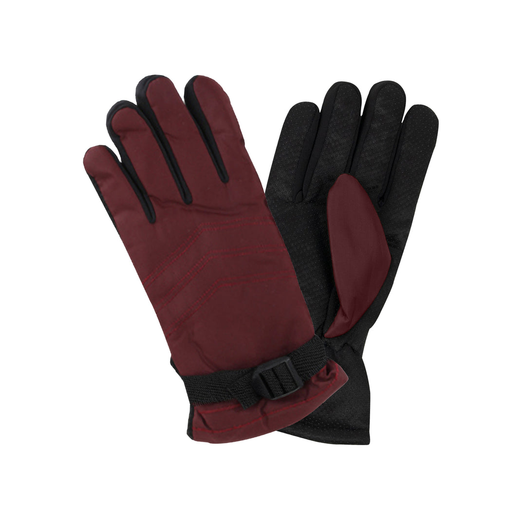 1-Pair Womens Winter Warm Ultra-Soft Adjustable Ski Gloves Image 1