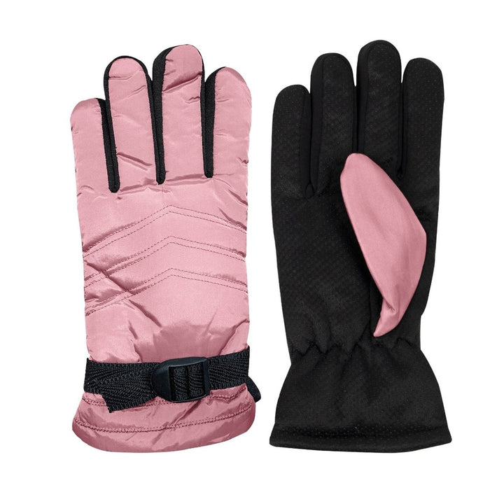 1-Pair Womens Winter Warm Ultra-Soft Adjustable Ski Gloves Image 10